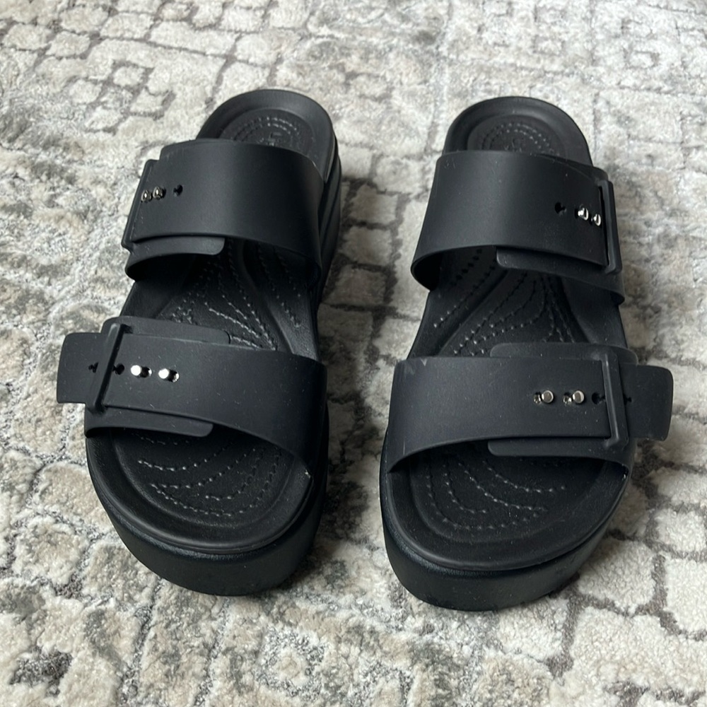 Women's Crocs, Brooklyn Buckle Platform Sandals